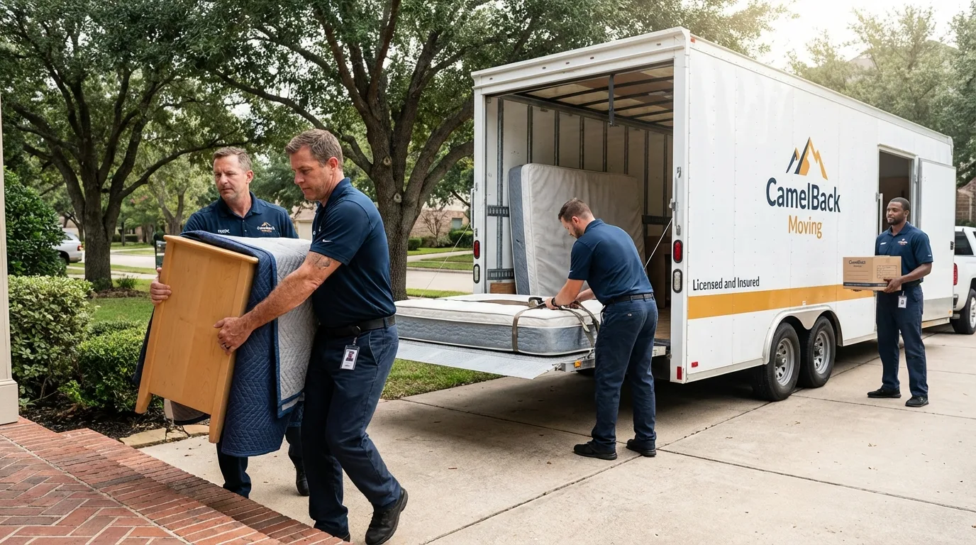 Crew loading residential truck for cross-state move from Pittston, PA