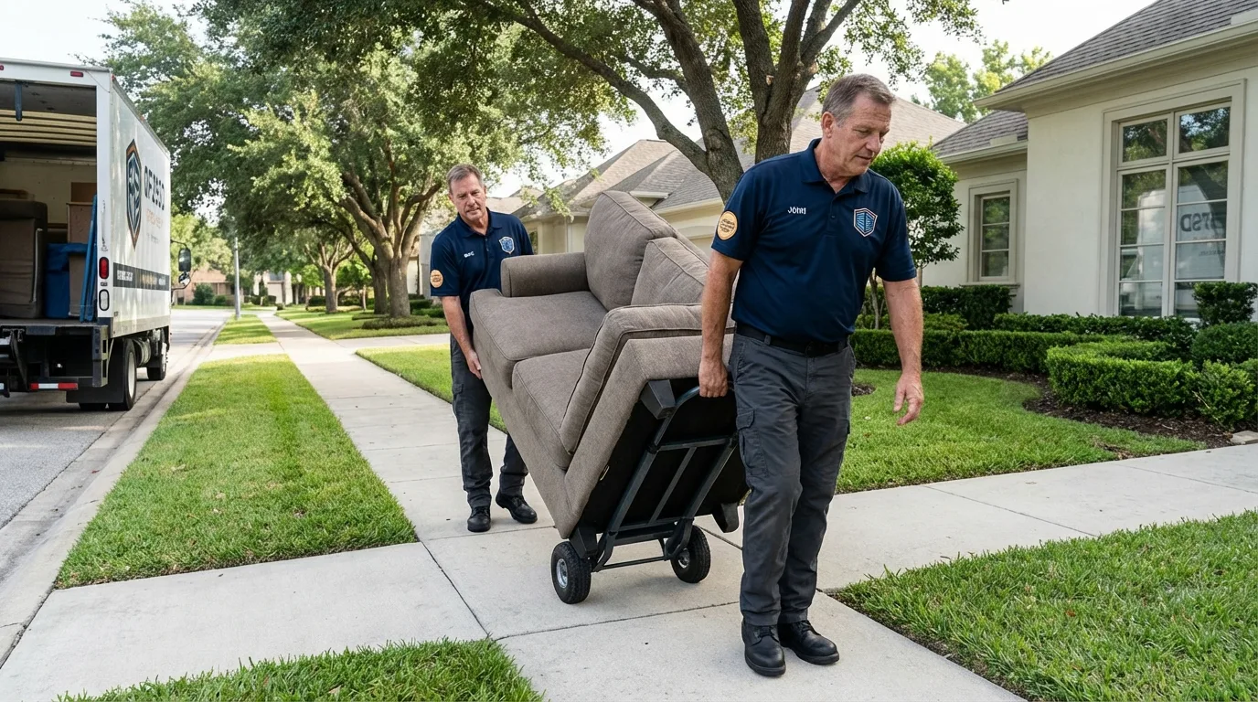 Local residential moving crew loading furniture in Pittston, PA